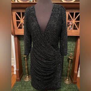 Basix Black Label 100% Silk black sequin dress-6